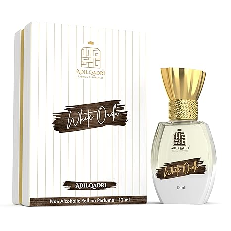 Adilqadri White Oudh Strong Masculine Non Alcoholic Roll-On Attar Perfume (White Oudh 12 ML)