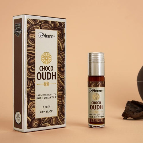 MEENA Choco Oudh 8 ML (Floral Attar) (Oudh, Agarwood, Woody)