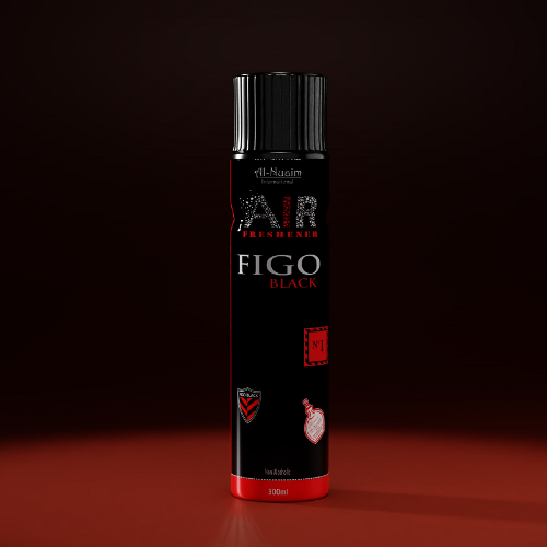 Al Nuaim Figo Black (Home, Office, Car) Air Freshner 300 ml  Spray (Alchohol Free)